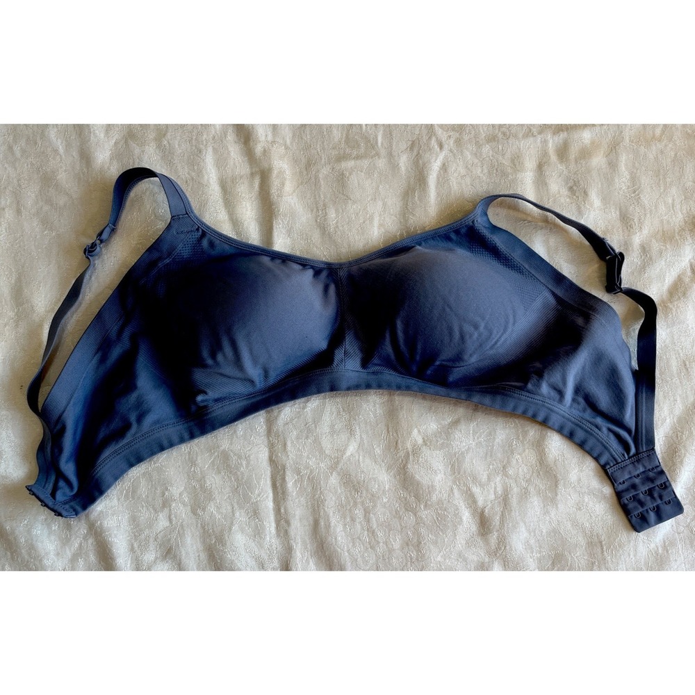 Warners Bra L Easy Does It Underarm-Smoothing Wireless RM3911A Large Blue
